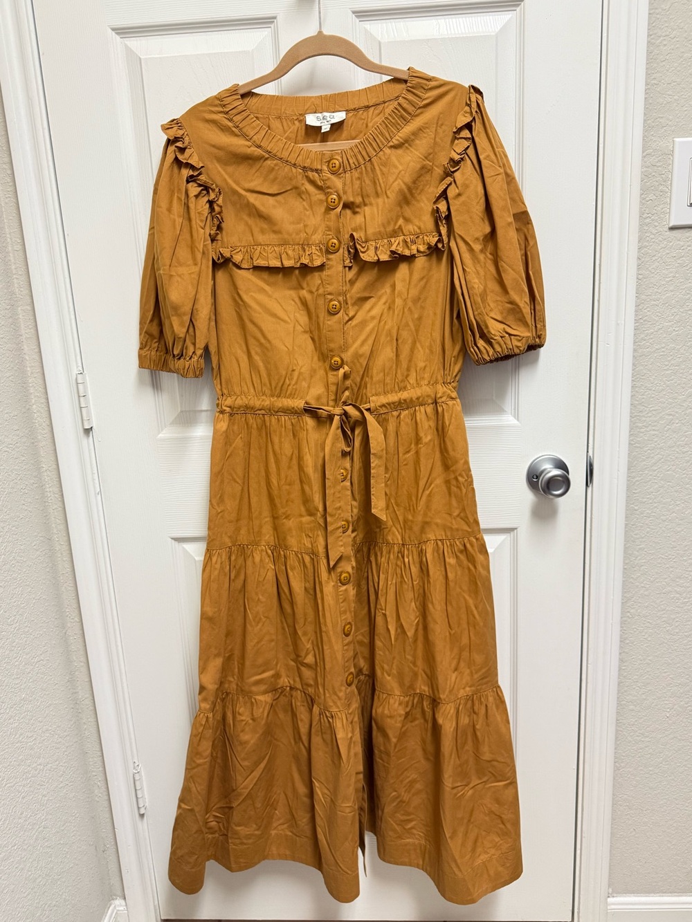 Sea New York Camel Eyelet Maxi Dress